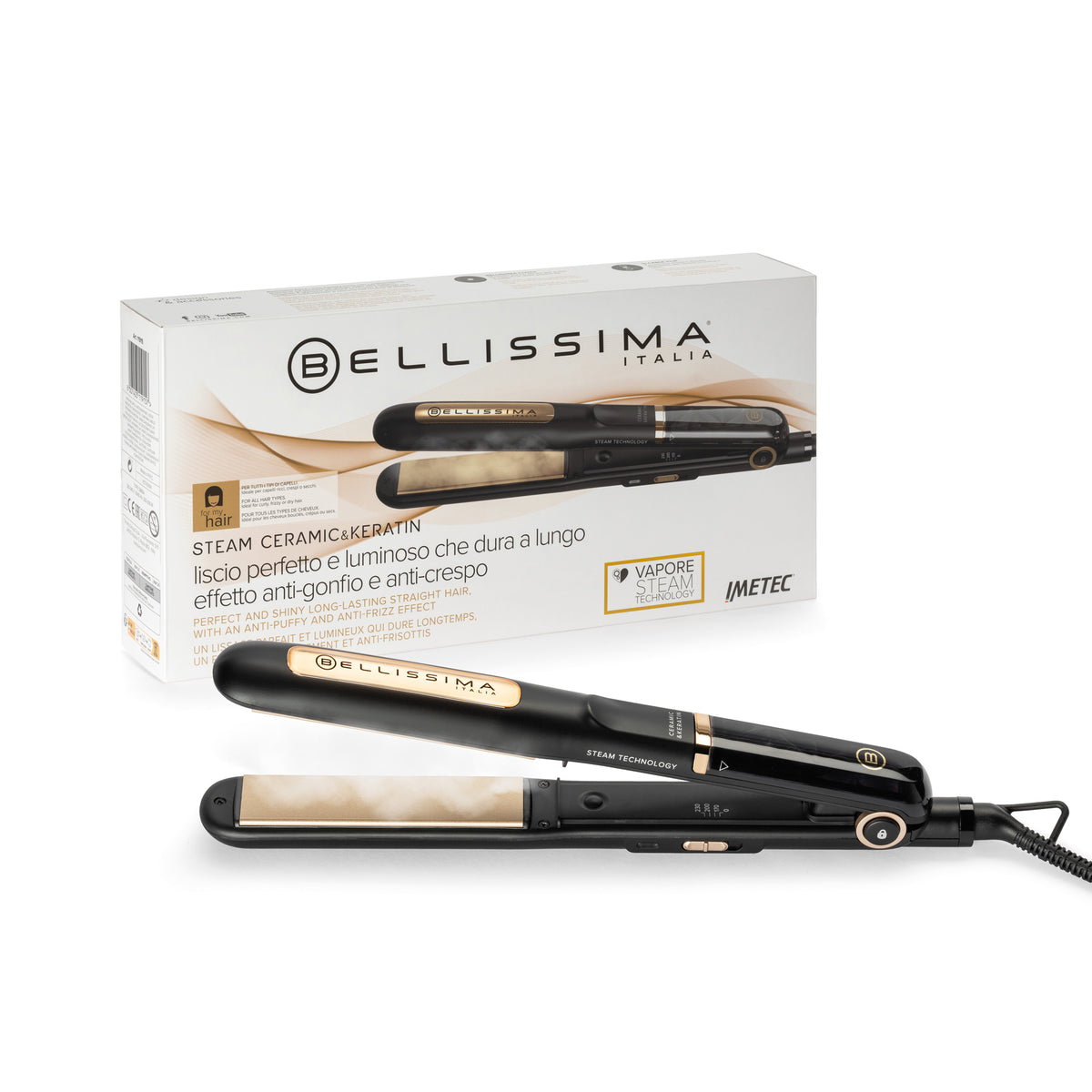 Plancha de pelo Steam Ceramic & Keratin